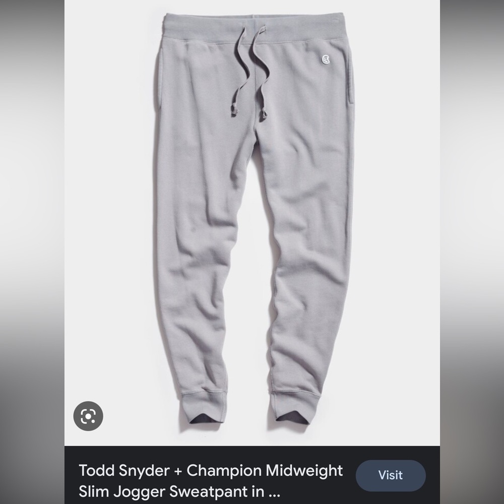 Todd Snyder + Champion Midweight Slim Jogger Sweatpants - Granite Grey